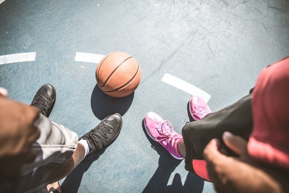 basketball shoes slide on court